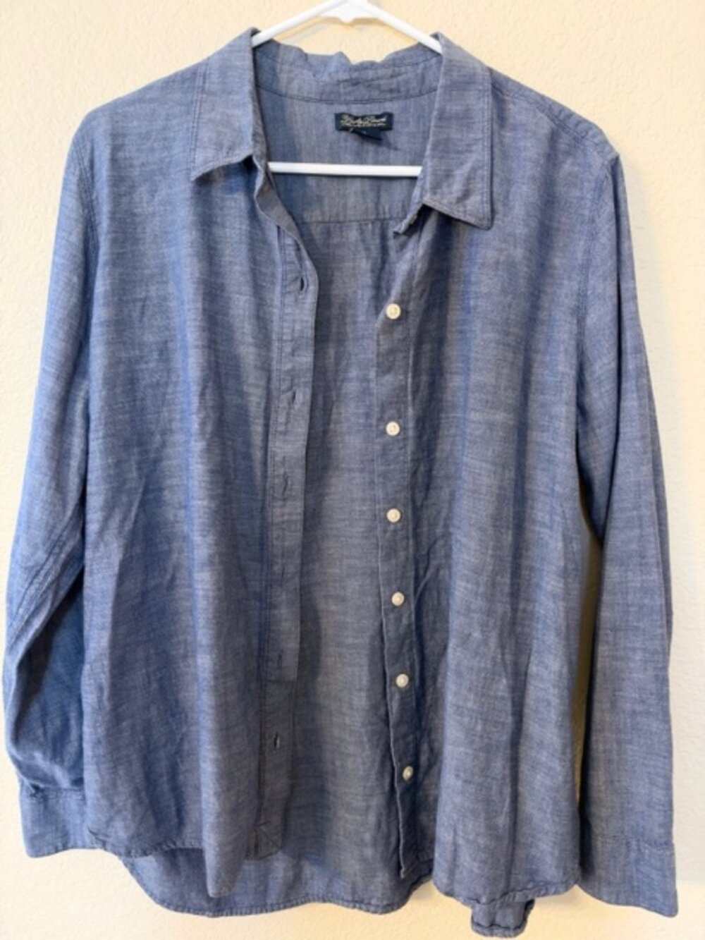 Lucky Brand Women's Blue Chambray Button-Down Shirt - Size XL